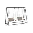 Ethimo Allaperto Nautic Balancelle autoportante Coffee Brown + Natural Teak Flat Rope Grey 