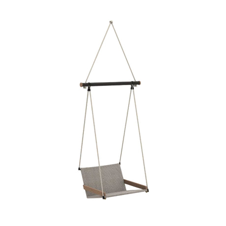 Ethimo Allaperto Nautic Fauteuil suspendu balancelle Coffee Brown + Natural Teak Flat Rope Grey 