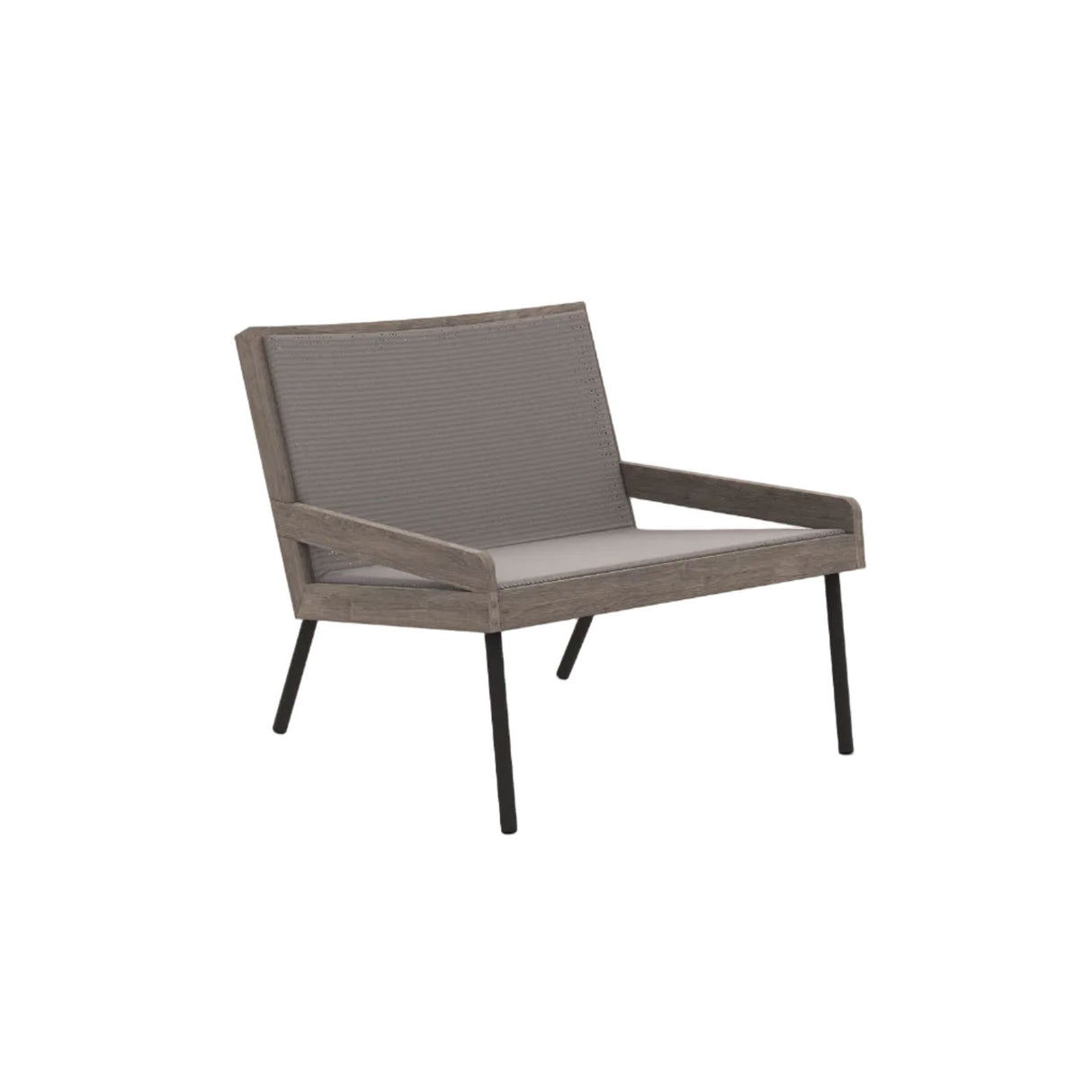 Ethimo Allaperto Urban Fauteuil bas Lounge, Coussins non inclus Coffee Brown + Pickled Teak Ethitex Cappuccino 