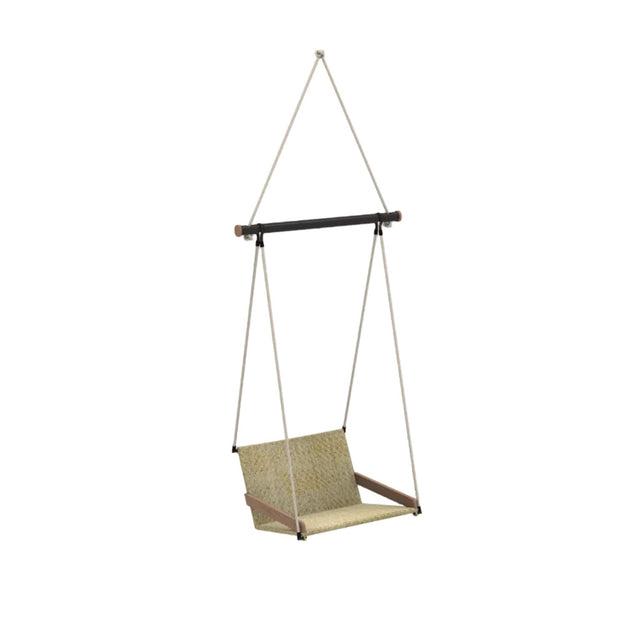 Ethimo Allaperto Veranda Fauteuil suspendu balancelle en totin naturel Coffee Brown + Natural Teak Natural Rattan 