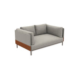 Ethimo Baia Canapé 2 places Alu Silver Linen / Faux Leather 