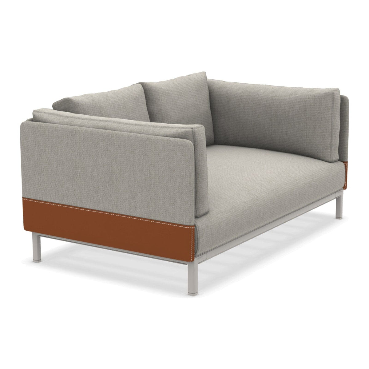 Ethimo Baia Canapé 2 places avec coussins Alu Limestone White Linen / Faux Leather 