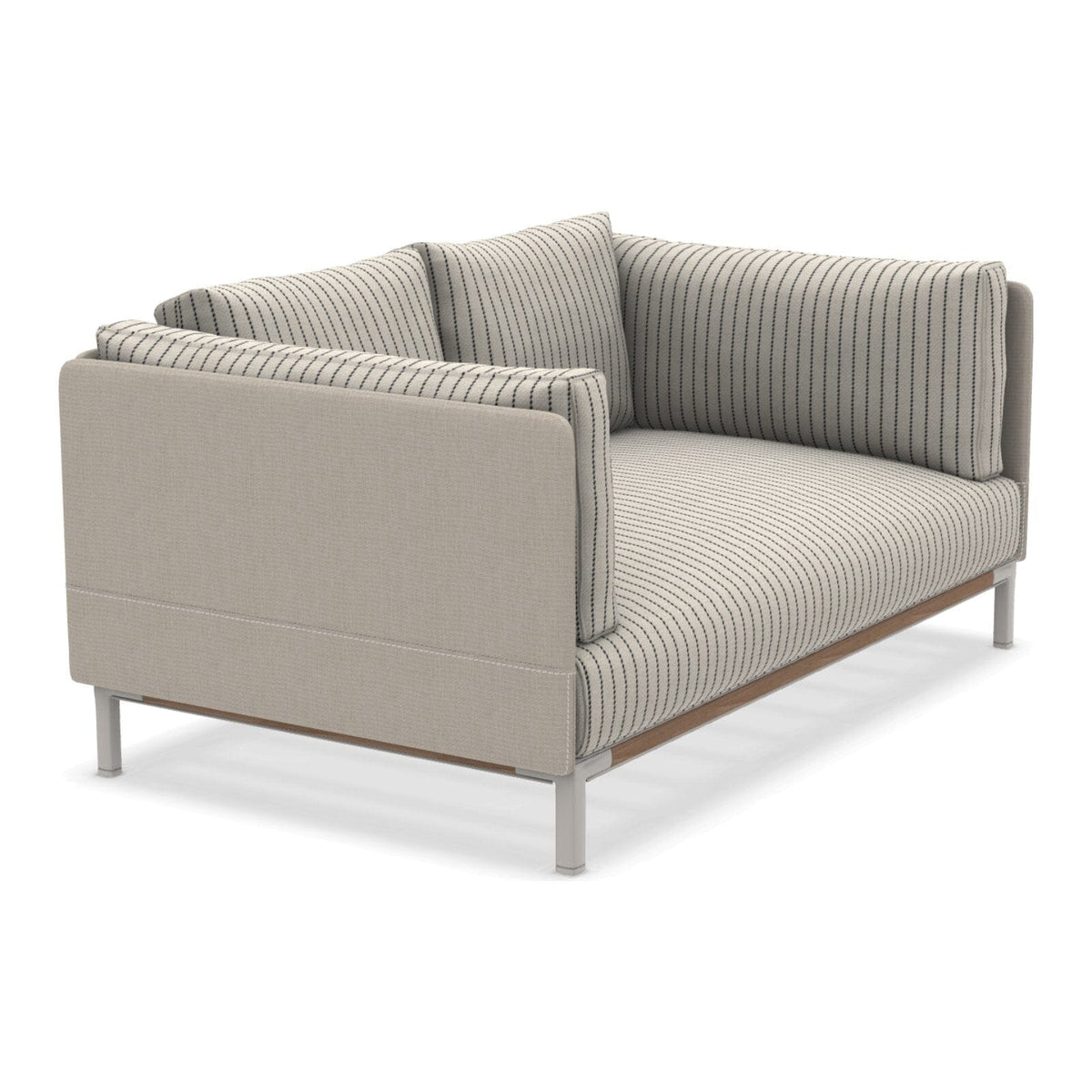 Ethimo Baia Canapé 2 places avec coussins Alu Limestone White + Teak Navy / Maiorca 