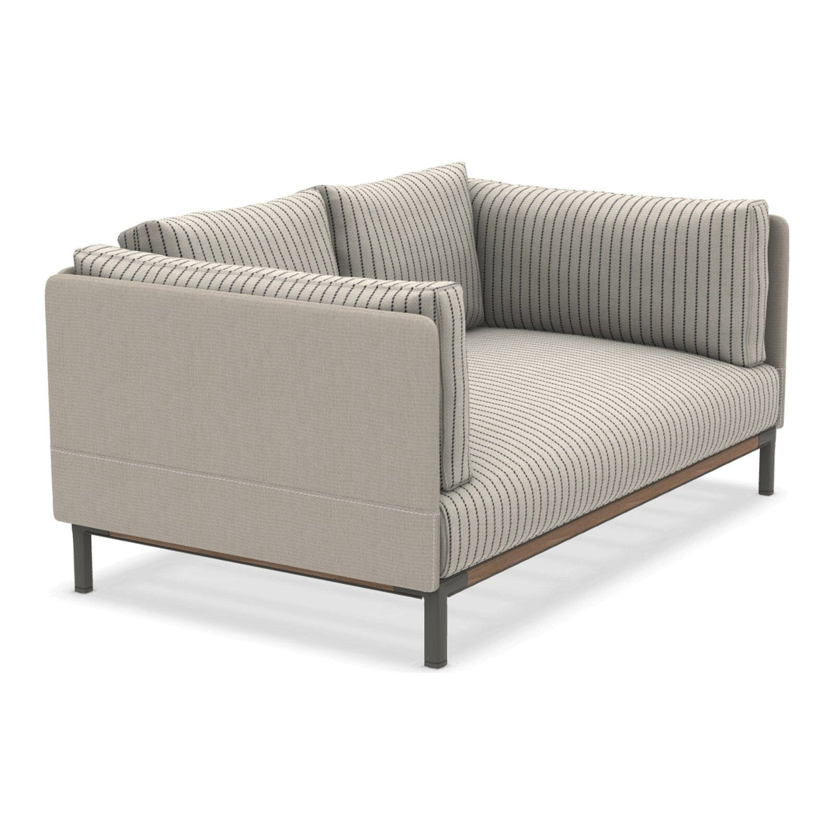 Ethimo Baia Canapé 2 places avec coussins Alu Mud Grey + Teak Navy / Maiorca 