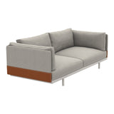 Ethimo Baia Canapé XL avec coussins Alu Limestone White Linen / Faux Leather 