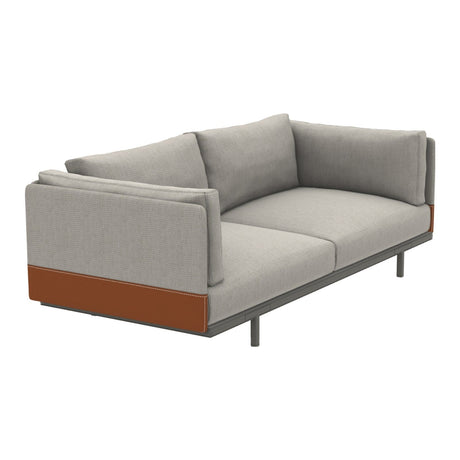 Ethimo Baia Canapé XL avec coussins Alu Mud Grey Linen / Faux Leather 