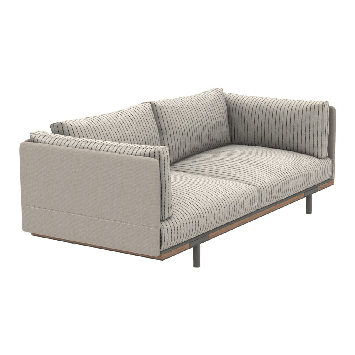 Ethimo Baia Canapé XL avec coussins Alu Mud Grey + Teak Navy / Maiorca 