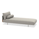 Ethimo Baia Chaise longue avec coussins Alu Limestone White Linen-leather 