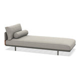 Ethimo Baia Chaise longue avec coussins Alu Mud Grey Linen-leather 