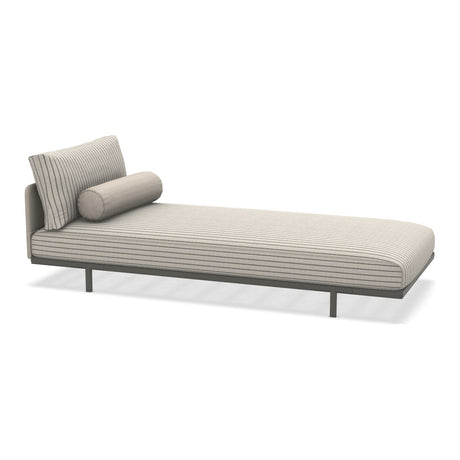 Ethimo Baia Chaise longue avec coussins Alu Mud Grey Navy / Maiorca 