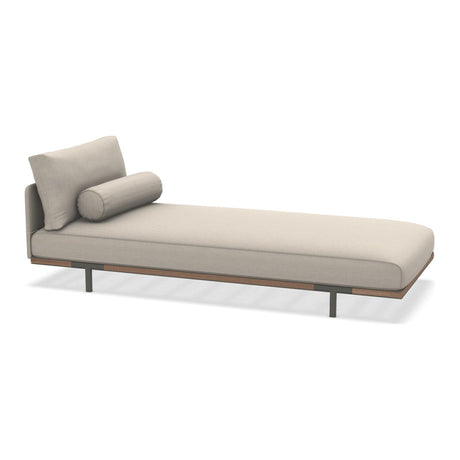 Ethimo Baia Chaise longue avec coussins Alu Mud Grey + Teak Maiorca 