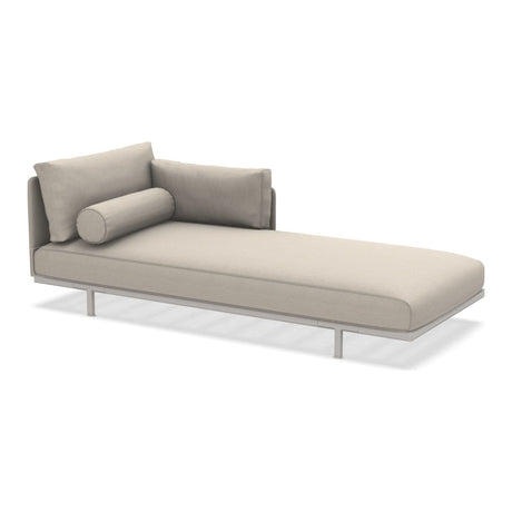 Ethimo Baia Daybed Méridienne gauche/droite avec coussins Alu Limestone White Maiorca Gauche