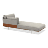 Ethimo Baia Daybed Méridienne gauche/droite avec coussins Alu Limestone White + Teak Linen / Faux Leather Droit