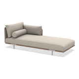 Ethimo Baia Daybed Méridienne gauche/droite avec coussins Alu Limestone White + Teak Maiorca Gauche
