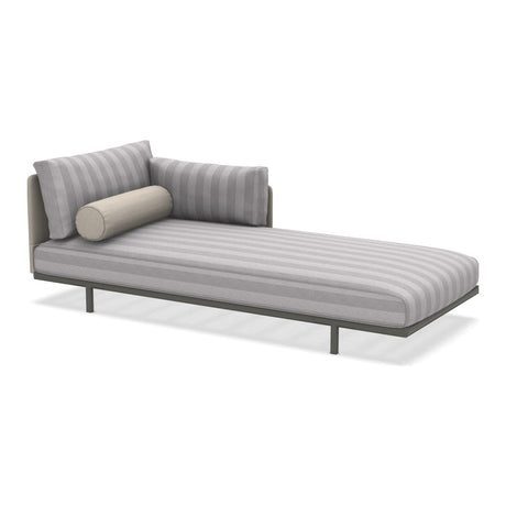 Ethimo Baia Daybed Méridienne gauche/droite avec coussins Alu Mud Grey Cruise / Maiorca Gauche