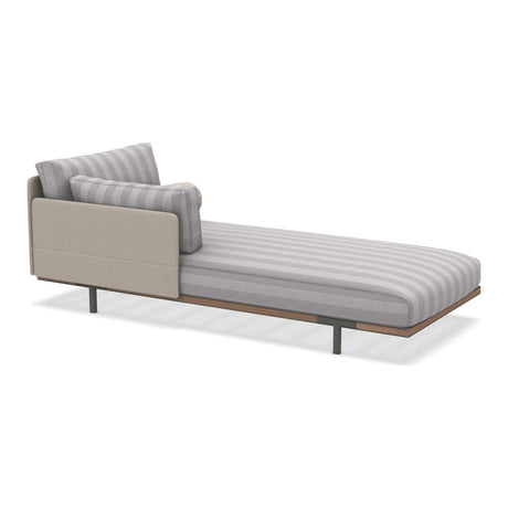 Ethimo Baia Daybed Méridienne gauche/droite avec coussins Alu Mud Grey + Teak Cruise / Maiorca Droit