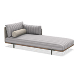 Ethimo Baia Daybed Méridienne gauche/droite avec coussins Alu Mud Grey + Teak Cruise / Maiorca Gauche