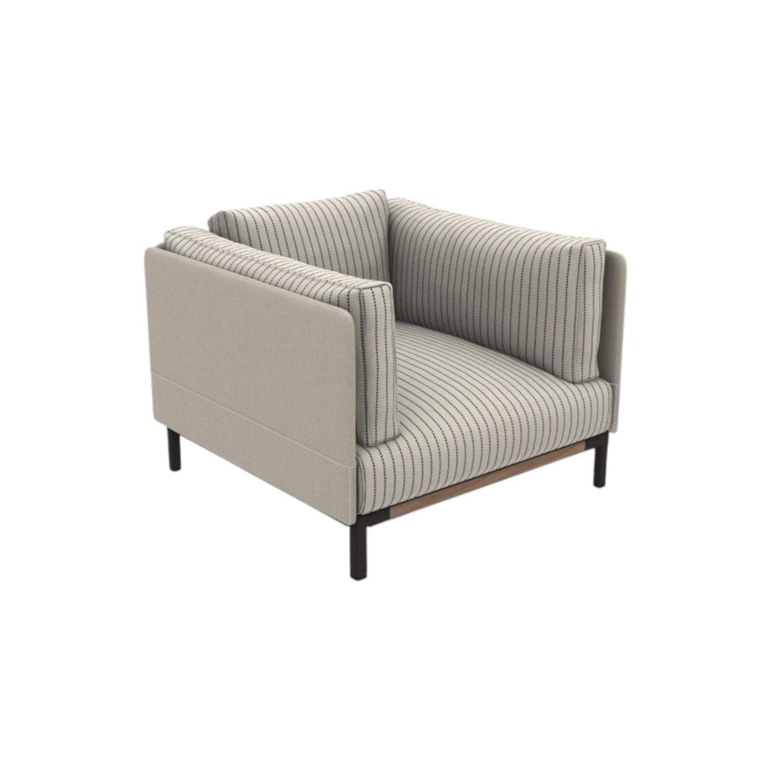 Ethimo Baia Fauteuil Club Lounge Alu Carbon + Teak Navy / Maiorca 