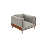 Ethimo Baia Fauteuil Club Lounge Alu Silver + Teak Linen / Faux Leather 