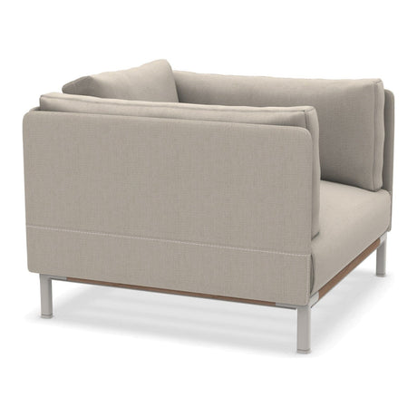 Ethimo Baia Fauteuil Club Lounge avec coussins Alu Limestone White + Teak Maiorca 