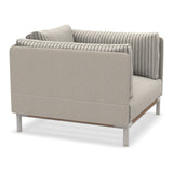 Ethimo Baia Fauteuil Club Lounge avec coussins Alu Limestone White + Teak Navy / Maiorca 