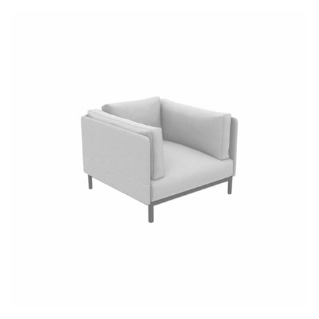 Ethimo Baia Fauteuil Club Lounge avec coussins Alu Mud Grey Acrylic Nature White 