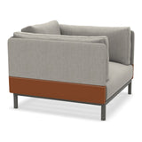 Ethimo Baia Fauteuil Club Lounge avec coussins Alu Mud Grey Linen / Faux Leather 