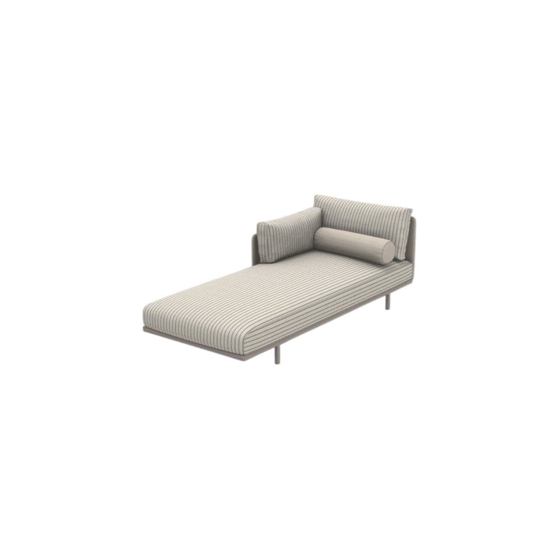 Ethimo Baia Méridienne gauche/droit Alu Silver Navy / Maiorca Droit