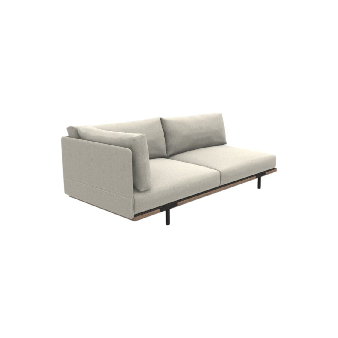 Ethimo Baia Module 2 places gauche/droit Alu Carbon + Teak Maiorca Droit