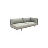 Ethimo Baia Module 2 places gauche/droit Alu Silver + Teak Linen / Faux Leather Gauche