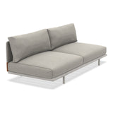 Ethimo Baia Module central XL avec coussins Alu Limestone White Linen / Faux Leather 