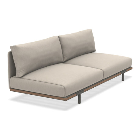Ethimo Baia Module central XL avec coussins Alu Mud Grey + Teak Maiorca 