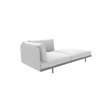 Ethimo Baia Module Chaise longue gauche/droite avec coussins Alu Mud Grey Acrylic Nature White Droit