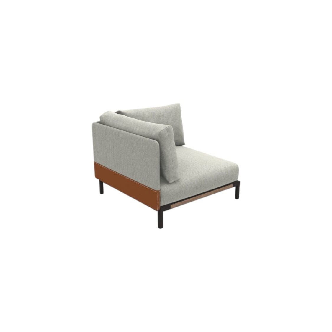 Ethimo Baia Module d'angle Alu Carbon + Teak Linen / Faux Leather 