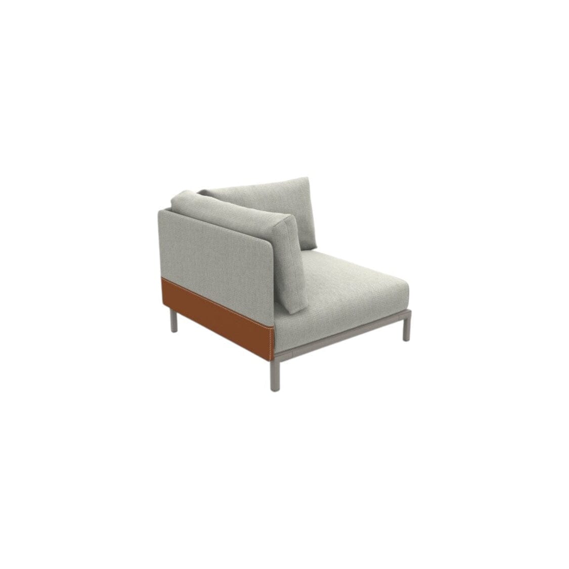 Ethimo Baia Module d'angle Alu Silver Linen / Faux Leather 