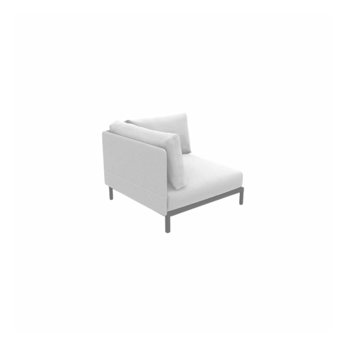 Ethimo Baia Module d'angle avec coussins Alu Mud Grey Acrylic Nature White 