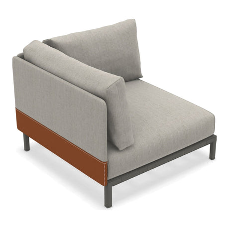 Ethimo Baia Module d'angle avec coussins Alu Mud Grey Linen / Faux Leather 