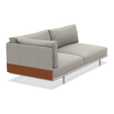 Ethimo Baia Module final 2 places gauche/droite avec coussins Alu Limestone White Linen / Faux Leather Droit
