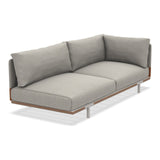 Ethimo Baia Module final 2 places gauche/droite avec coussins Alu Limestone White + Teak Linen / Faux Leather Gauche