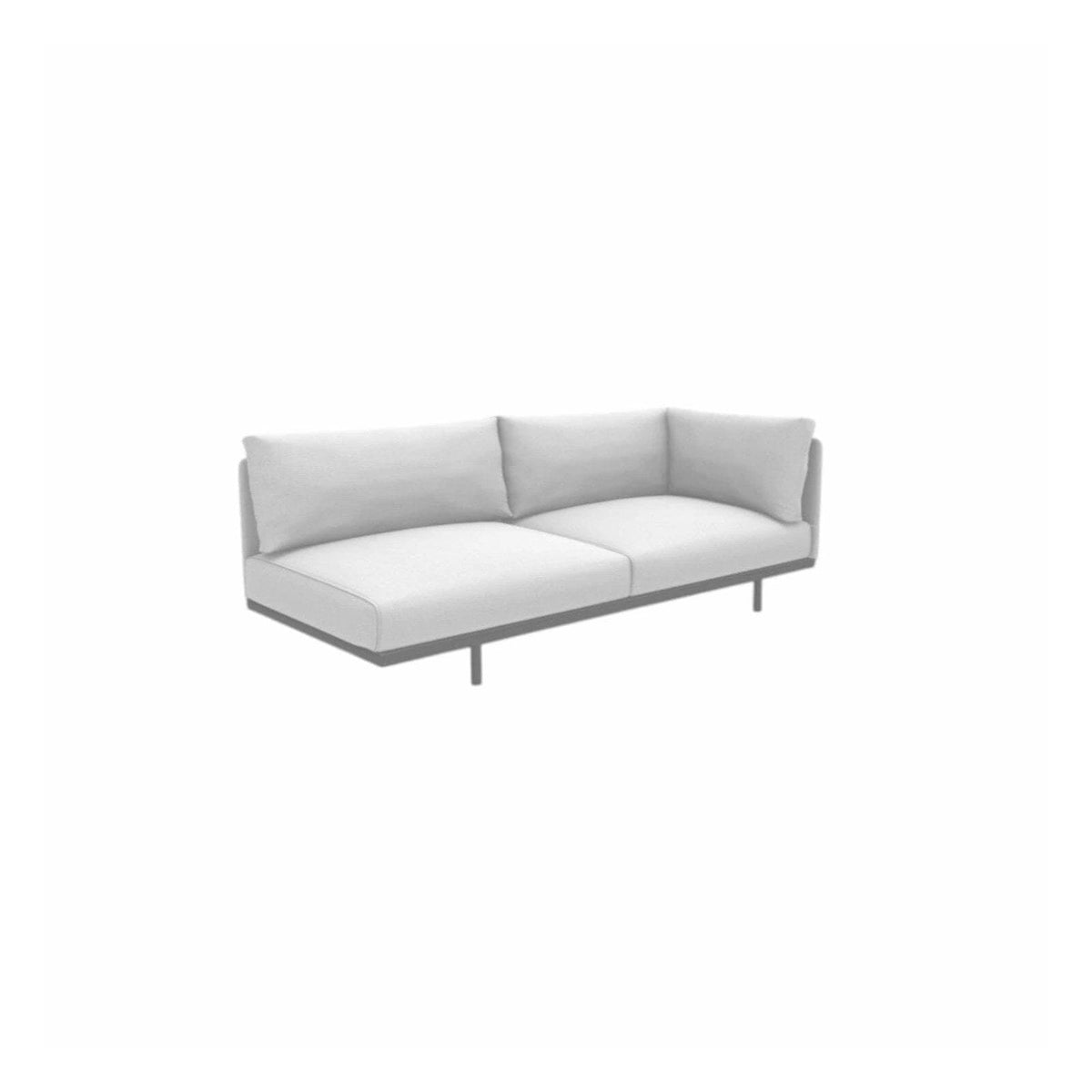 Ethimo Baia Module final 2 places gauche/droite avec coussins Alu Mud Grey Acrylic Nature White Droit