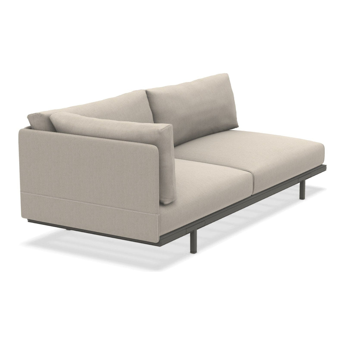 Ethimo Baia Module final 2 places gauche/droite avec coussins Alu Mud Grey Maiorca Droit