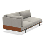 Ethimo Baia Module final 2 places gauche/droite avec coussins Alu Mud Grey + Teak Linen / Faux Leather Droit