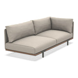 Ethimo Baia Module final 2 places gauche/droite avec coussins Alu Mud Grey + Teak Maiorca Gauche