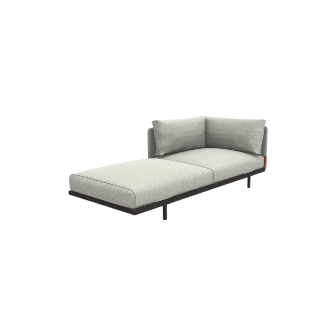 Ethimo Baia Module Lounge gauche/droit Alu Carbon Linen / Faux Leather Droit