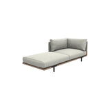 Ethimo Baia Module Lounge gauche/droit Alu Carbon + Teak Linen / Faux Leather Droit