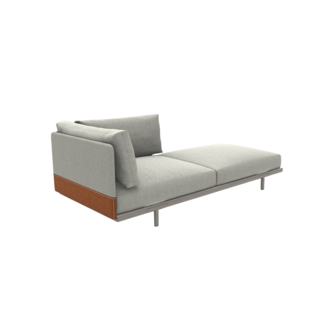 Ethimo Baia Module Lounge gauche/droit Alu Silver Linen / Faux Leather Gauche