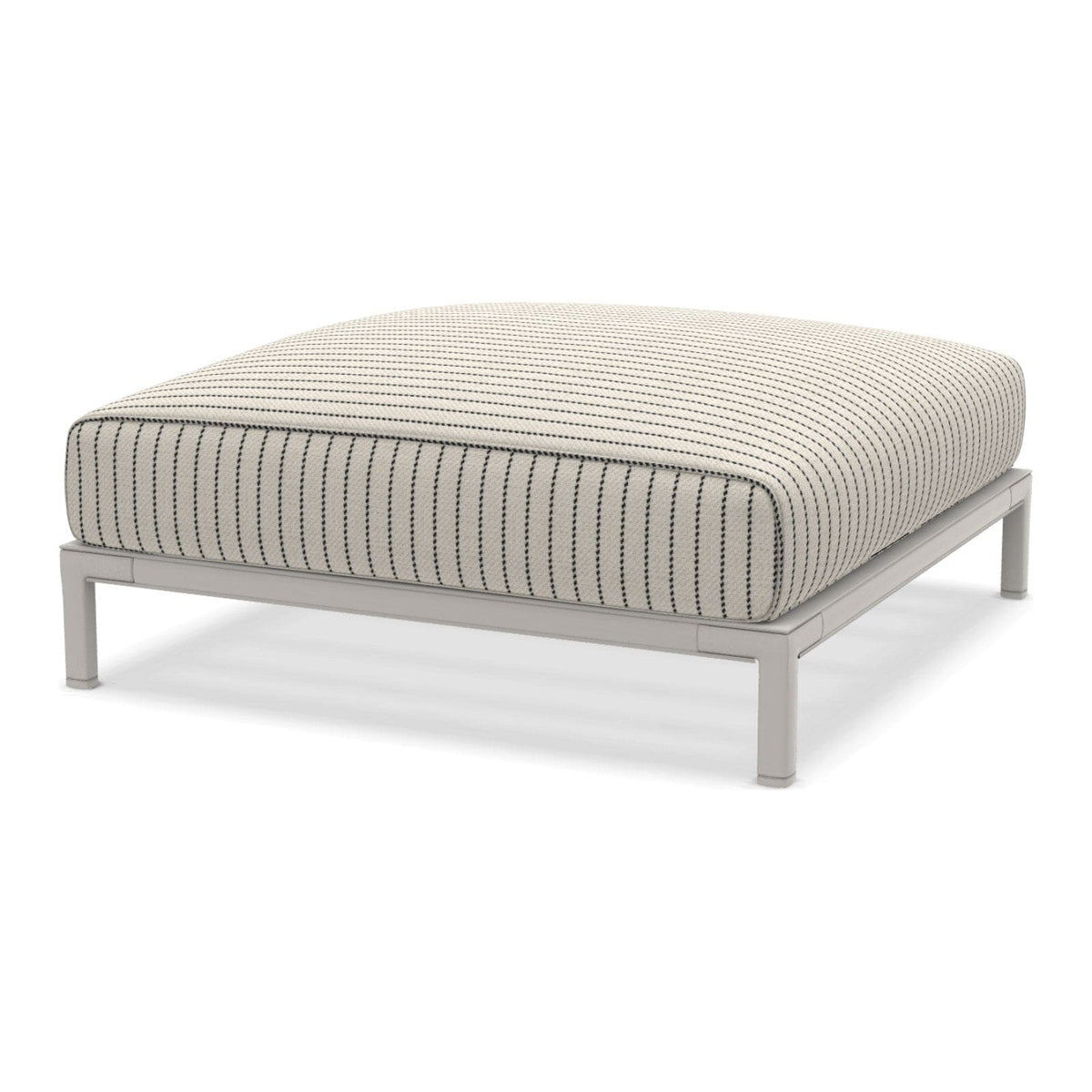 Ethimo Baia Pouf 90x90cm avec coussin Alu Limestone White Navy 