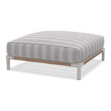 Ethimo Baia Pouf 90x90cm avec coussin Alu Limestone White + Teak Cruise 