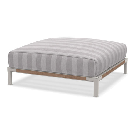 Ethimo Baia Pouf 90x90cm avec coussin Alu Limestone White + Teak Cruise 