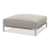 Ethimo Baia Pouf 90x90cm avec coussin Alu Limestone White + Teak Linen 